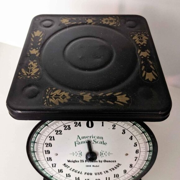 Vintage Rustic Black American Family Scale 25lb Model 1906 general store vintage - Picture 3 of 7